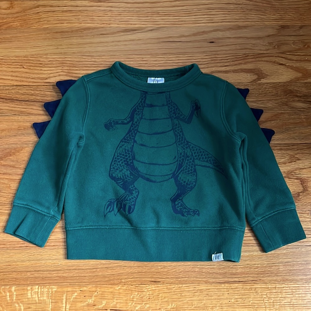 Baby Gap T Rex Dinosaur Crew Neck Sweatshirt Spike Sleeves